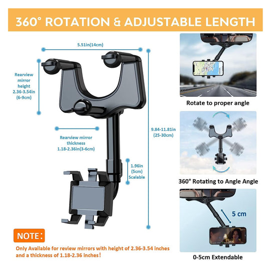 Soporte Holder Retrovisor Carro 360