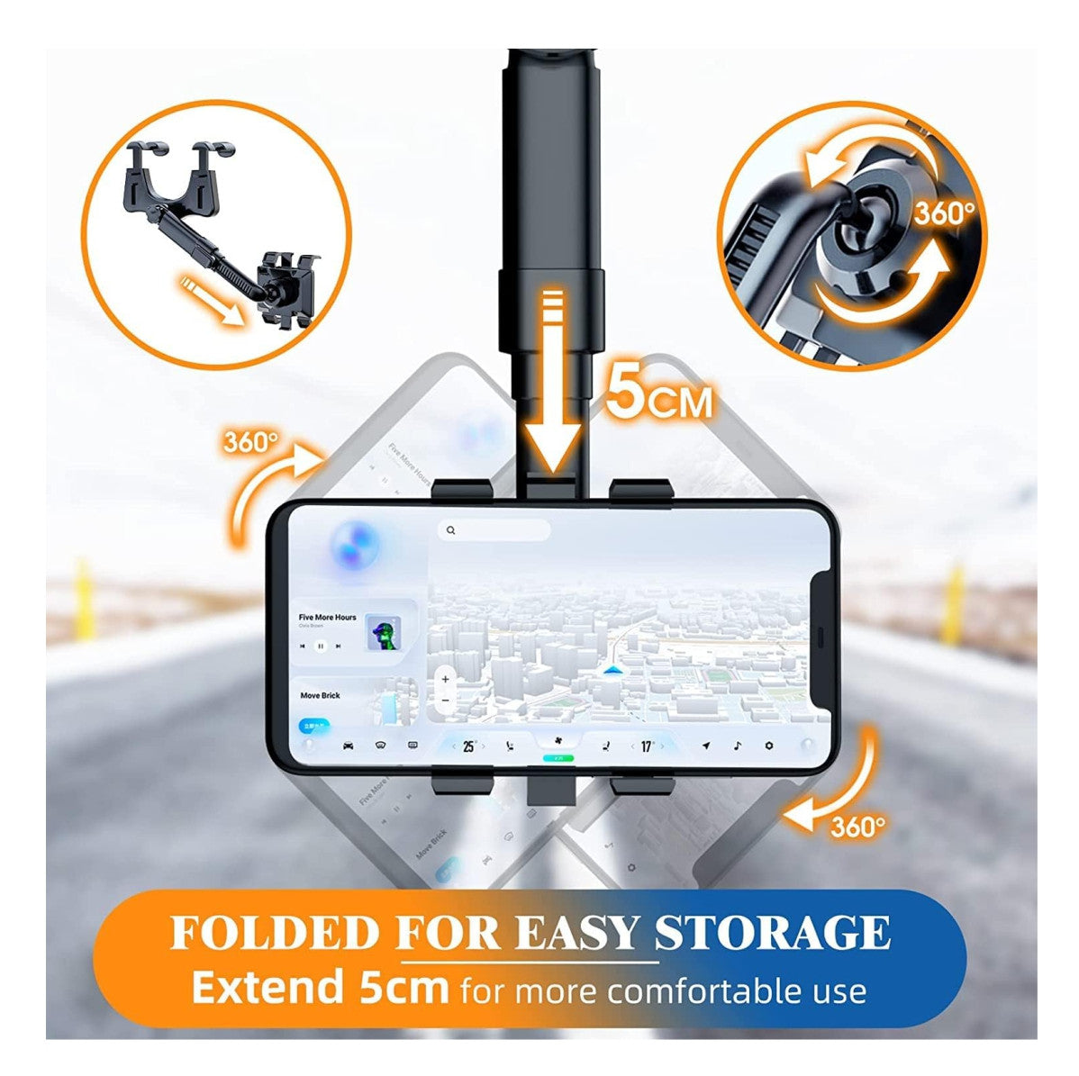 Soporte Holder Retrovisor Carro 360