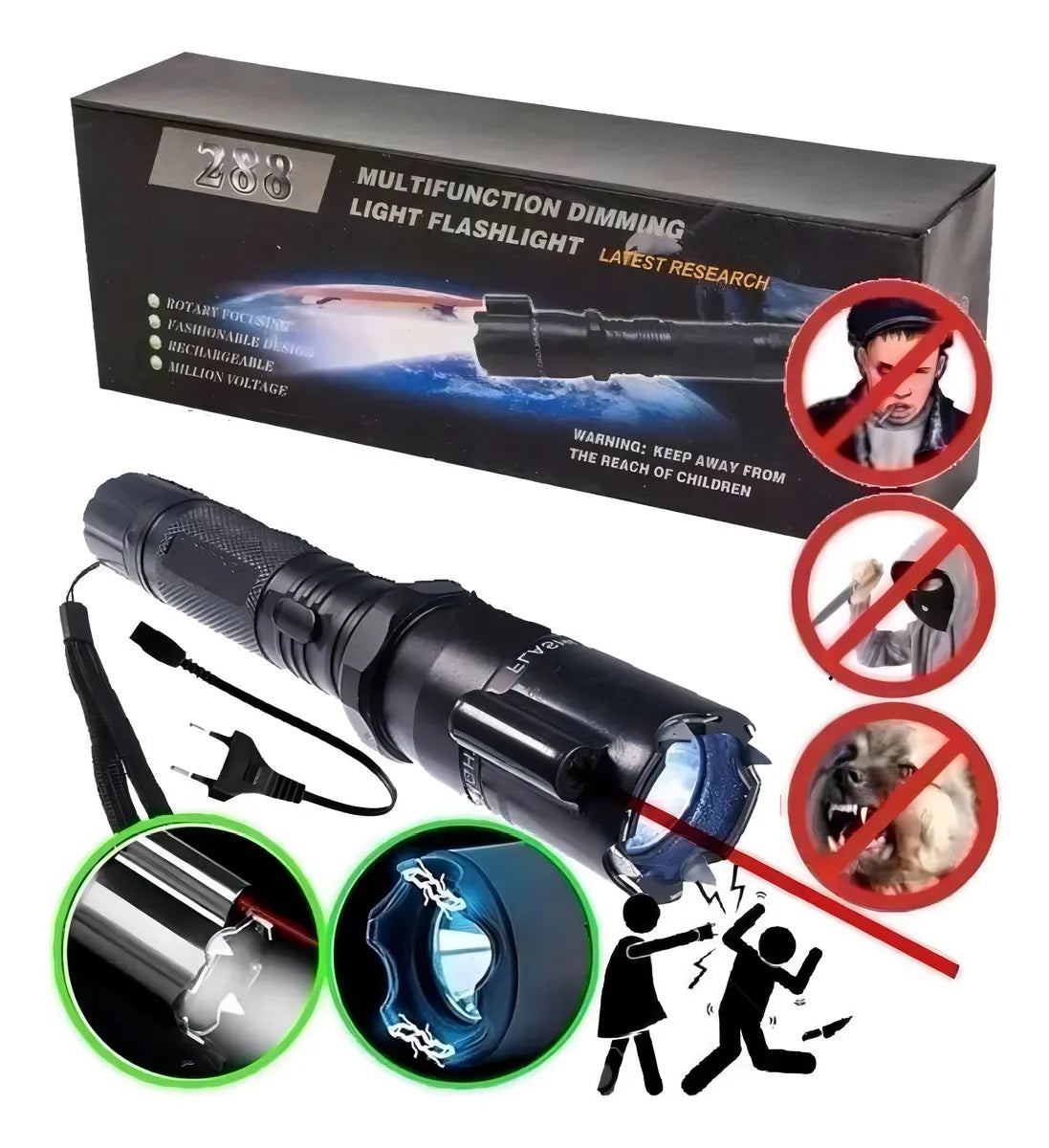Linterna Recargable Led Tactica Usb Mili