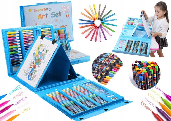 Kit De Arte 208 Piezas Color Azul💥